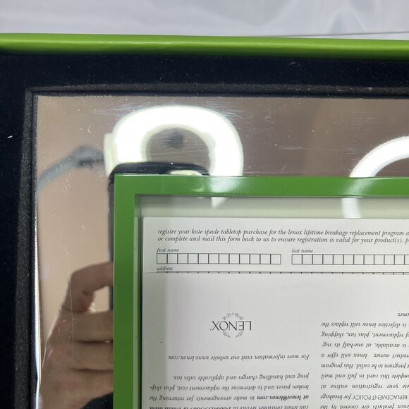 Kate Spade Cabo Isabella 5x7 Silverplate Green Frame in box - Picture 10 of 12